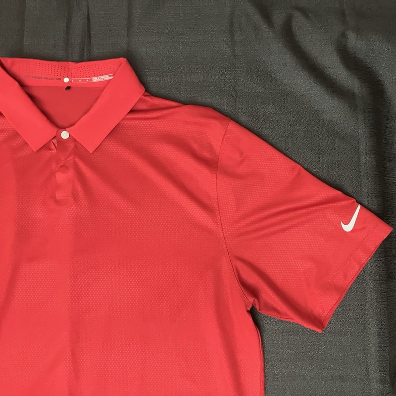 Nike Golf Tiger Woods Velocity Max Embossed Polo 716715 687 Sunday Red Sz L gallery