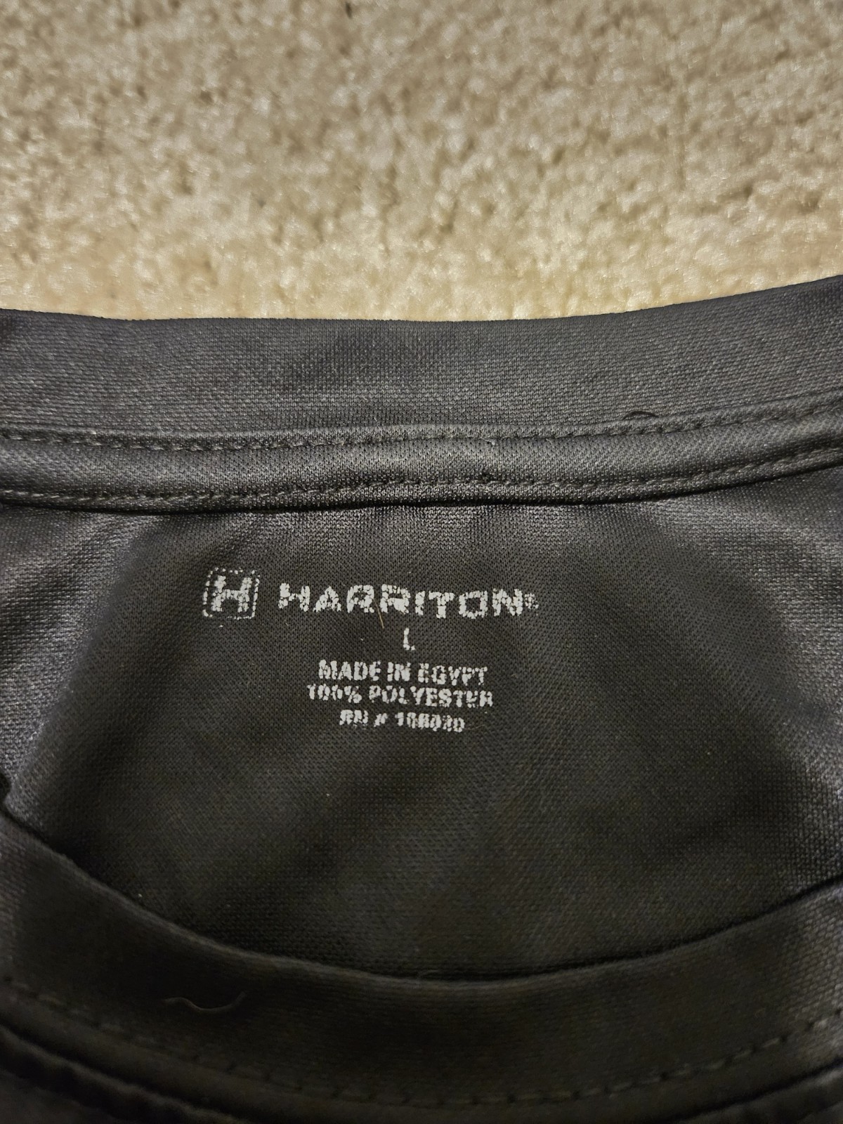 Harriton Men's L Black Polyester Regular Fit Crew Neck Raglan T-Shirt Obie's gallery
