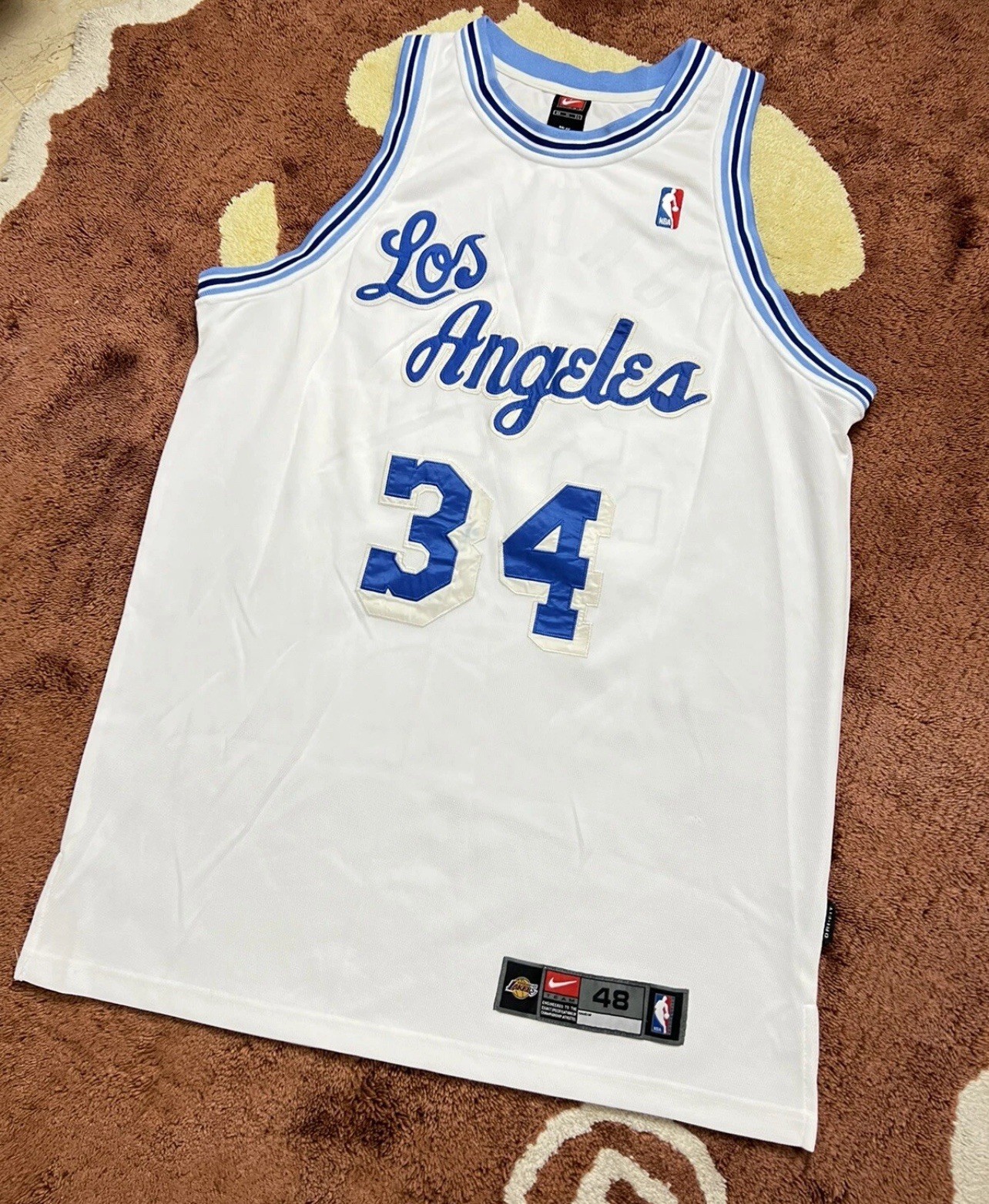Authentic Shaquille O’Neal Los Angeles Lakers Jersey 48 XL Nike Script Shaq NBA gallery