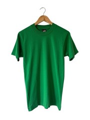 Vintage Fruit Of The Loom Blank T Shirt Men’s Small Green Single Stitch USA