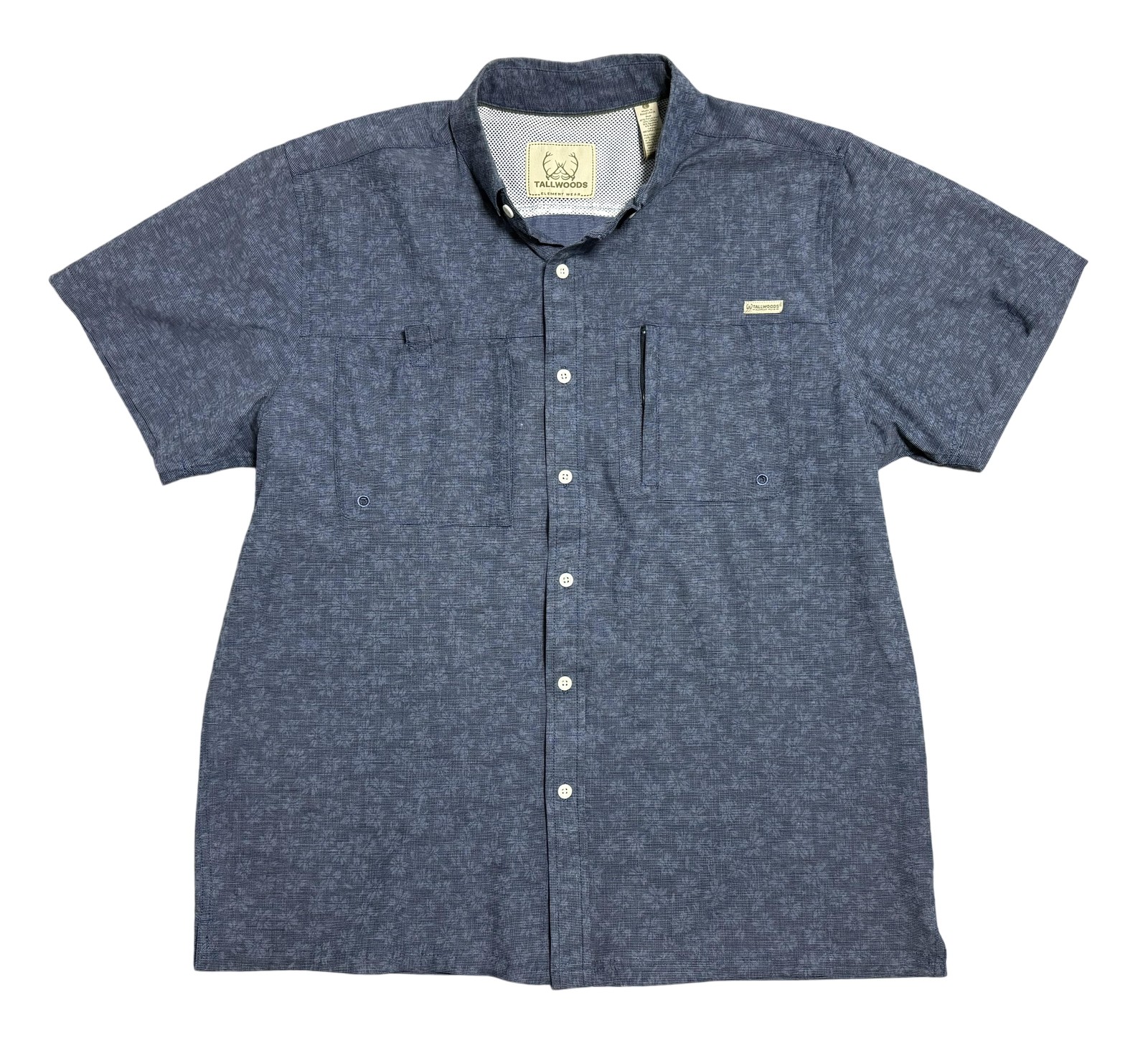 Tallwoods Element Wear Shirt Mens Large Blue Vented Mesh Lined Fishing Stretch gallery