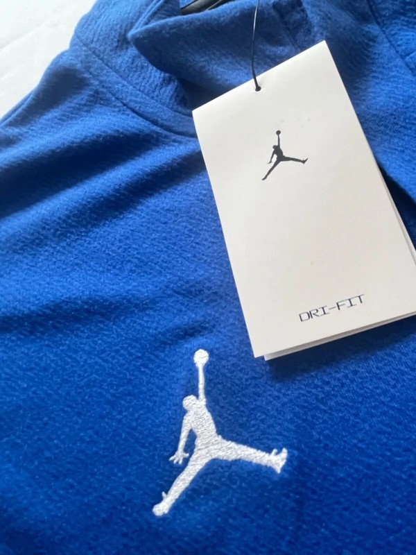 Jordan Dri-Fit 1/4 Zip Up Mens LS Top Royal Blue Gym Golf Size XS, S, M, L gallery