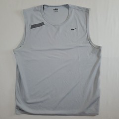 Nike Fit Dry Gray Swoosh Logo – L Tank Top Sleeveless Shirt Top Reflective Tee