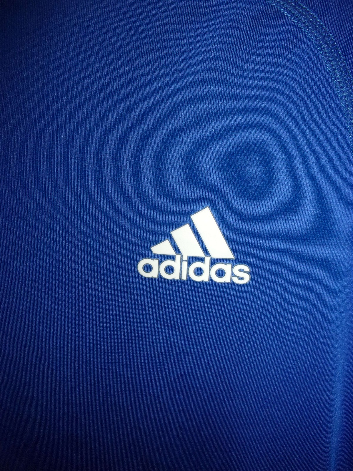 Adidas ClimaCool Men's Size M Short Sleeve Shirt blue with white stripes gallery