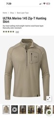 Kuiu Pullover Base Layer Nuyarn Merino Wool L/S Hood 1/4 Zip Logo Sz Small