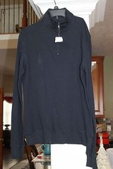Michael Kors Navy Blue 1/2 Zip Knit Shirt Long Sleeve NEW M (runs S) $89 (b99)