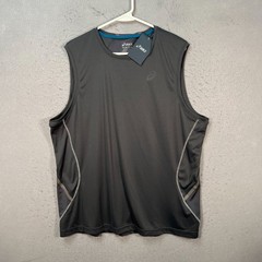 ASICS Mens 2XL MotionDry Sleeveless Training Tank Top Black Athletic Activewear