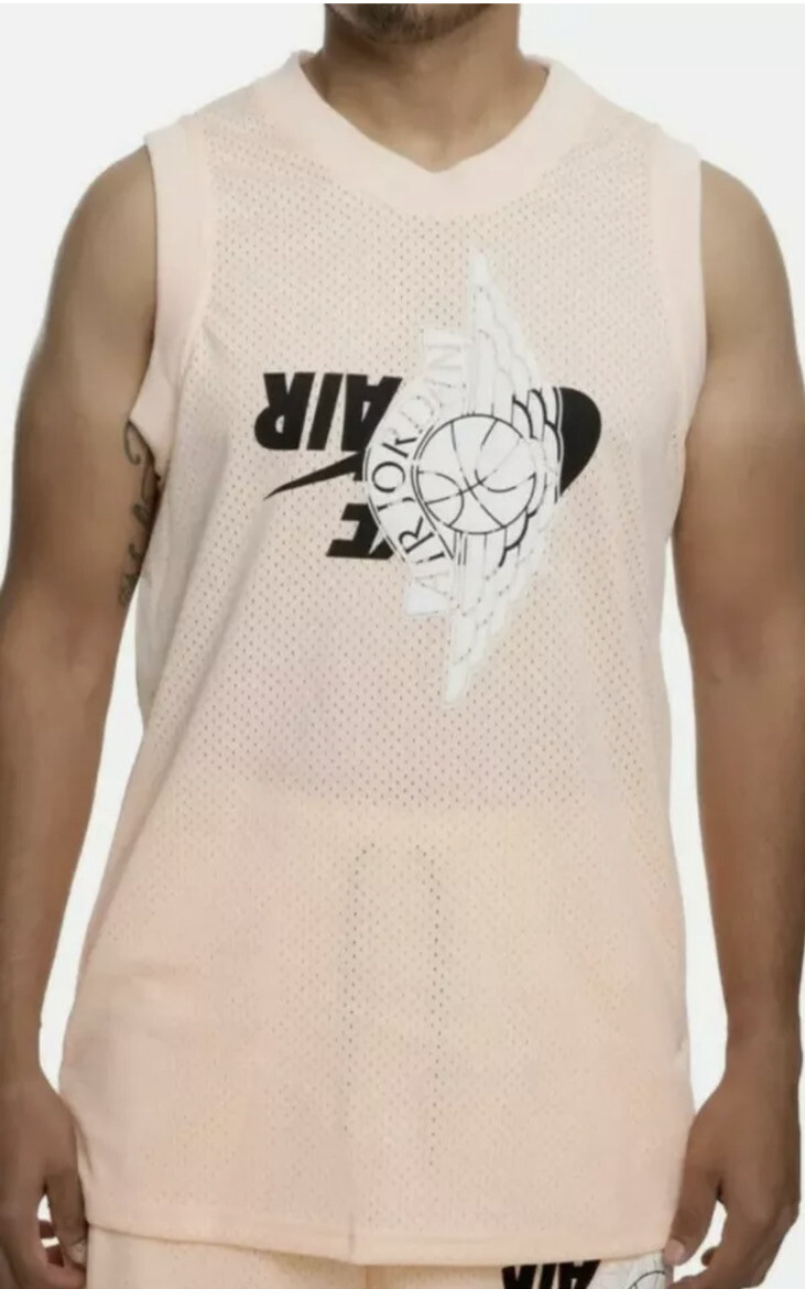 NEW Nike Air Jordan Jumpman Wings Mesh Jersey Pink Peach BQ8479 814 Mens Size XL gallery