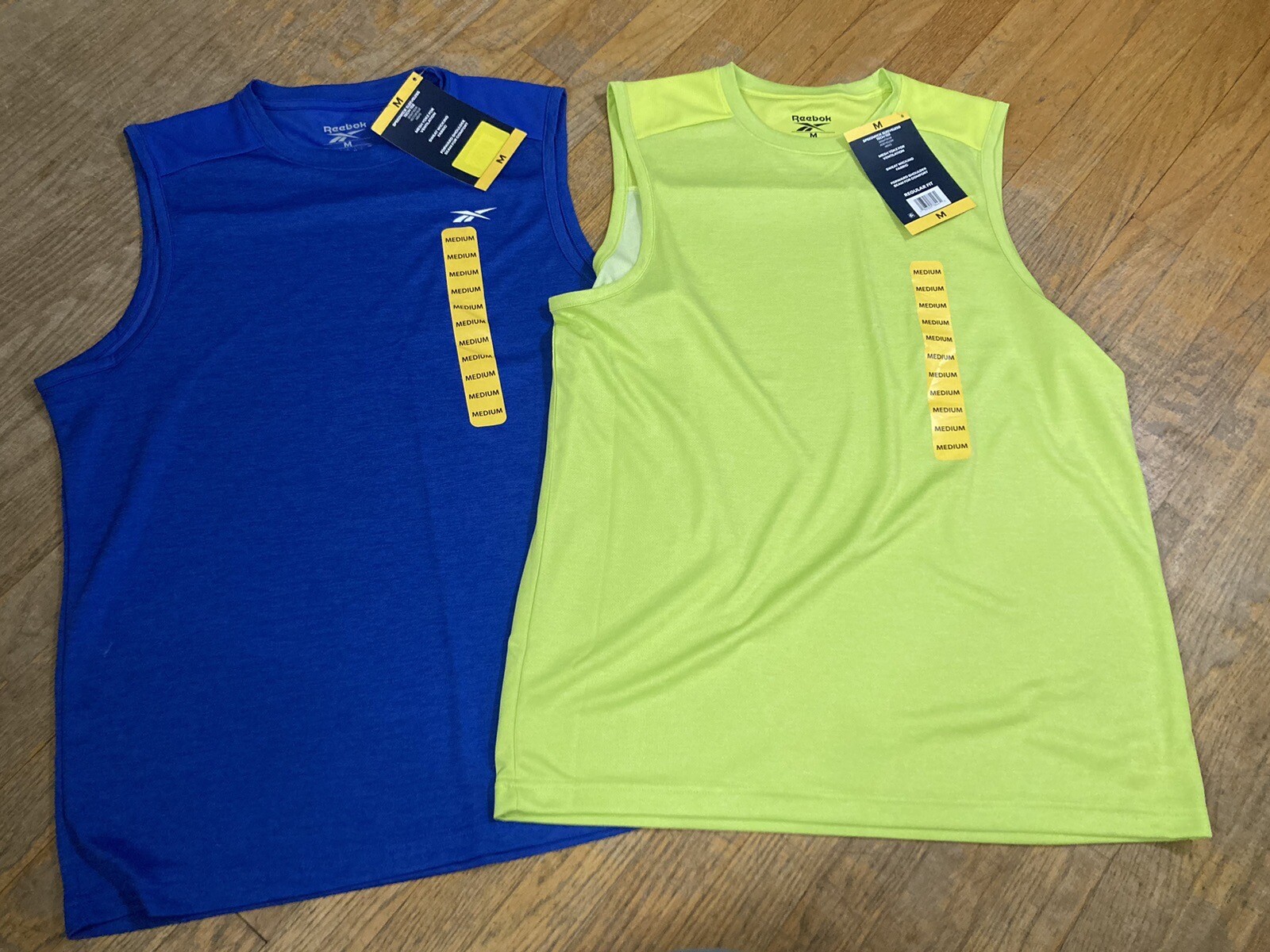 NWT Reebok Size Medium Men’s Speedwick Sleeveless Tech Tee Set Of 2! NWT! gallery