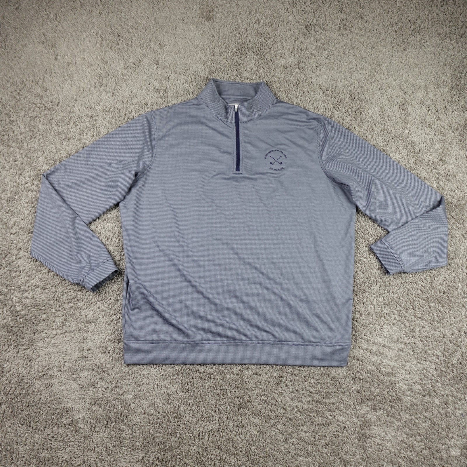 Peter Millar Pullover Mens XL 1/4 Zip Golf Perth Performance Gray Houndstooth gallery