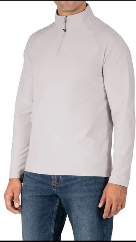 Gerry Men's Light Grey Active Quarter Zip Top (1856546) Sizes Large NWT gallery