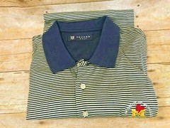 OXFORD GOLF SHORT SLEEVE POLO SHIRT GREEN OR NAVY STRIPE MENS XL 🌴EUC🌴 $68
