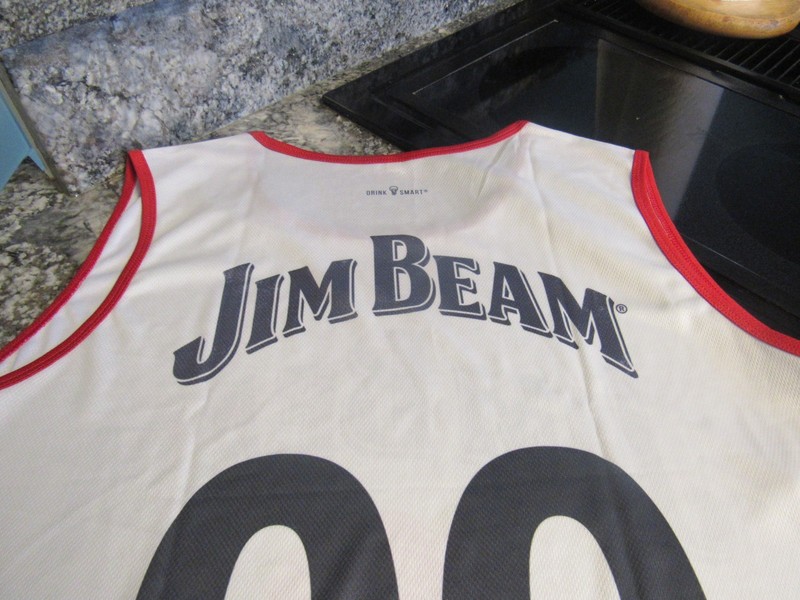NEW Jim Beam Whiskey - White Basketball Jersey #00 Promotional Size 2XL gallery