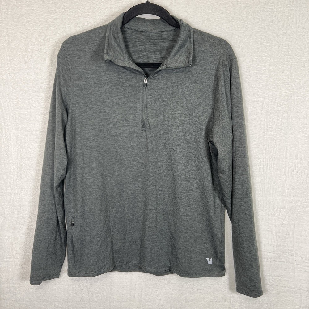 Vuori Ease Performance Half Zip Pullover Mens Dark Gray Stretch
