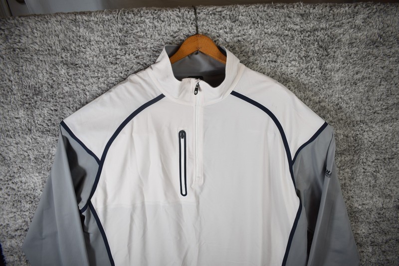 FootJoy FJ Mens 2XL Performance 1/4 Zip Pullover Golf Shirt White Grey Technical gallery