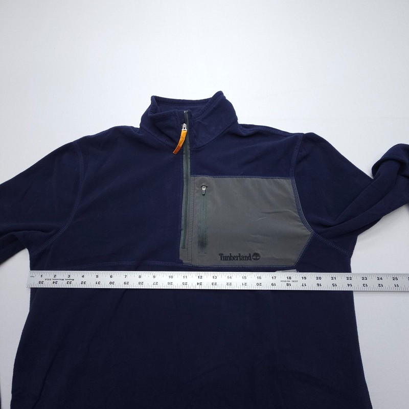 Timberland Half Zip Fleece Jacket Mens Large Dark Blue Hiking Camping Travel gallery