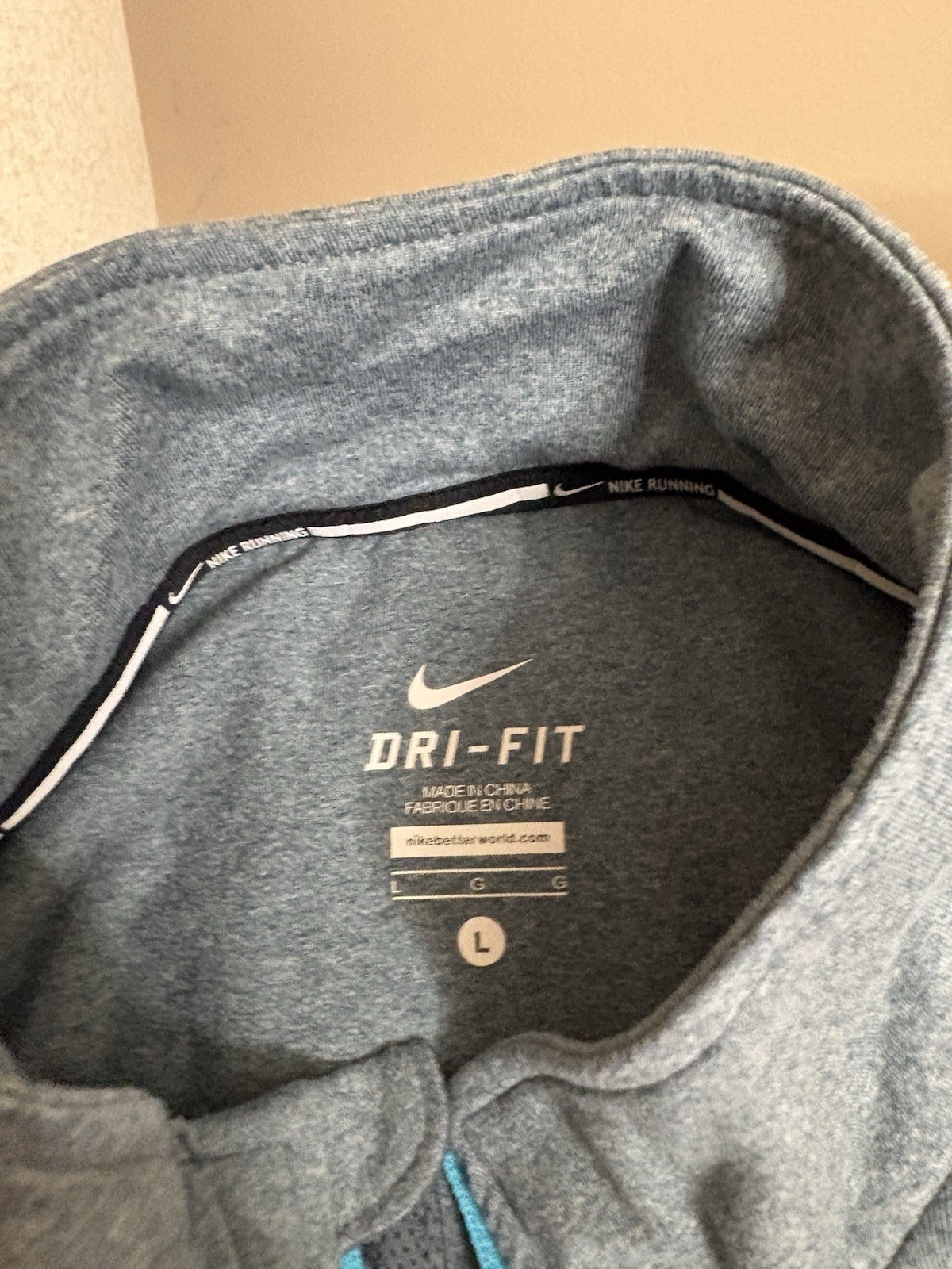 Nike Element 1/4 Zip Pullover Running Top Mens L Blue Dri Fit Reflective gallery