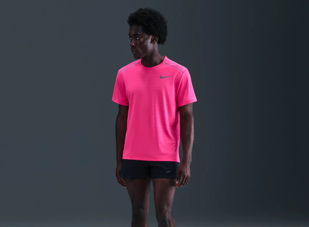 Nike Miler 1.0 Men's Hyper Pink Running Short Sleeve Top FZ4782-645