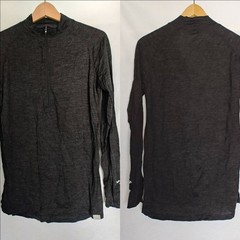 Merino.Tech Merino Half Zip Long Sleeve Pullover Top 165 Wool Charcoal Grey M
