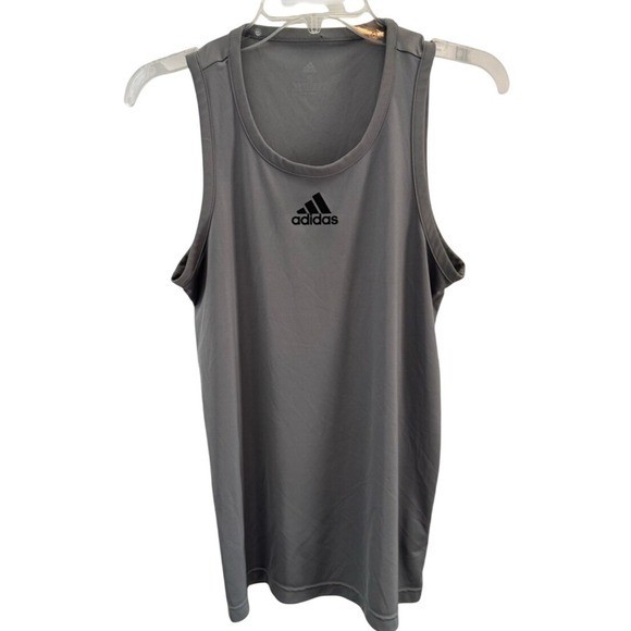 Adidas Mens Aeroready Performance Tank Top Grey Sleeveless Gym Shirt Size S gallery