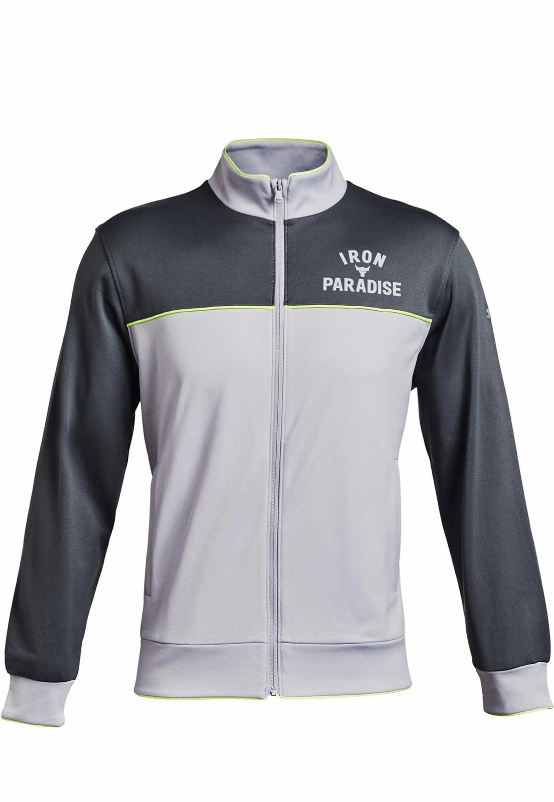 Under Armour Men's Project Rock Knit Track Jacket All Sizes New Grey Full Zip XL gallery