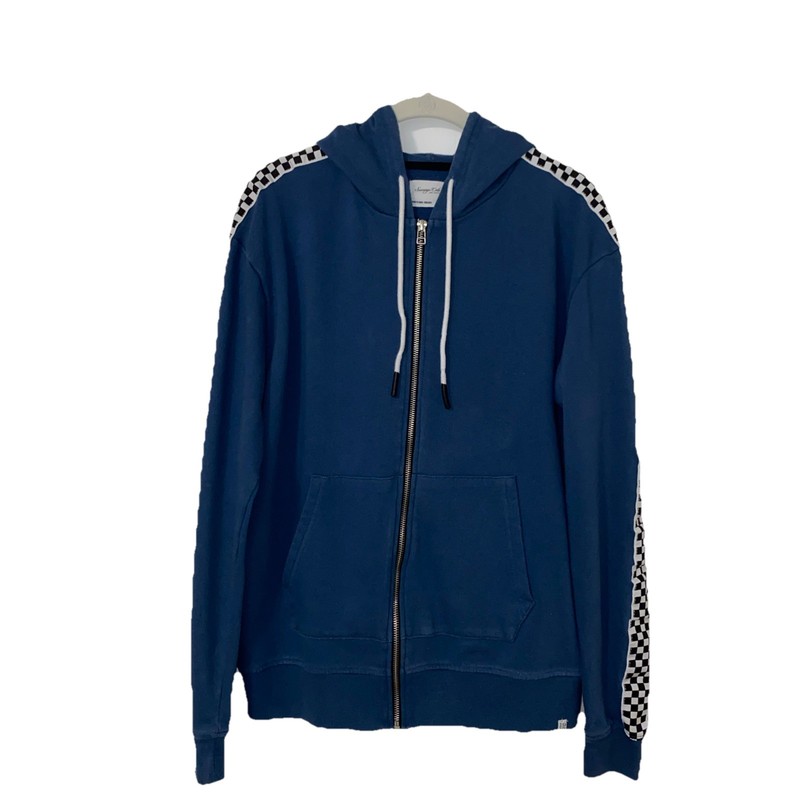 Sovereign Code KING Slate Blue Zip Up Hoodie Sweatshirt Checkers M gallery