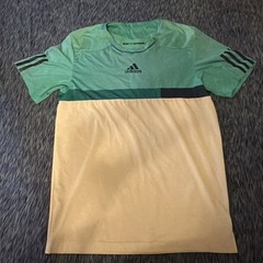 Adidas Barricade tennis wear short-sleeved Men’s Small Color Block Green/white