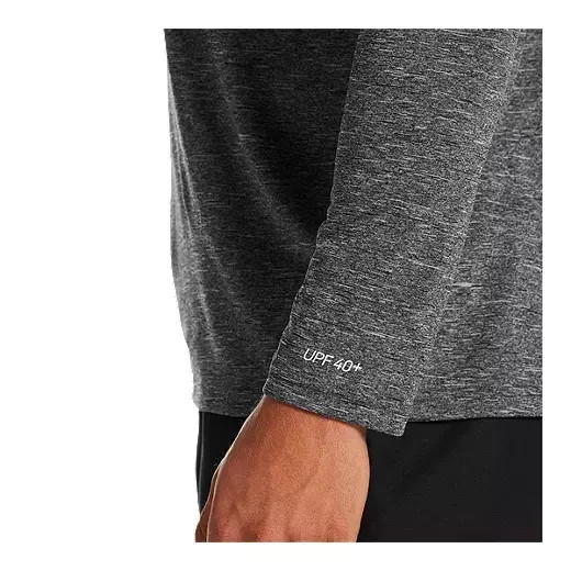 NWT NIKE Swim Men's Heather Long Sleeve Hydroguard Rash Guard Size S NESSA590 gallery