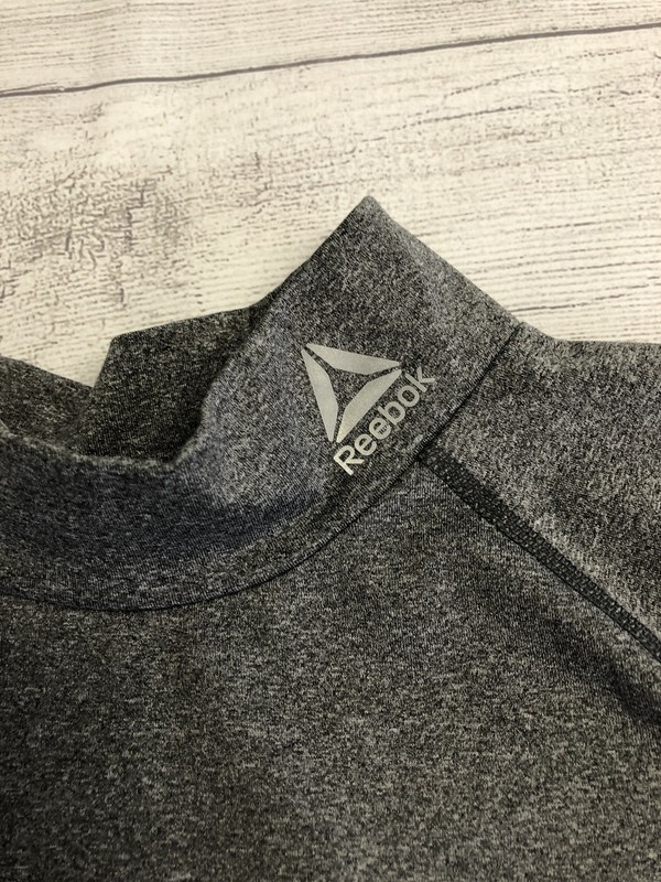 Reebok Shirt Mens Small Gray Base Layer Mock Neck Athletic Running Training gallery
