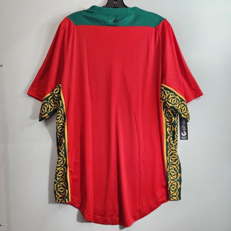 ETHIKA Jersey Mens XL Red Geometric Henley Polo Soccer Hip Hop Lifestyle Culture gallery