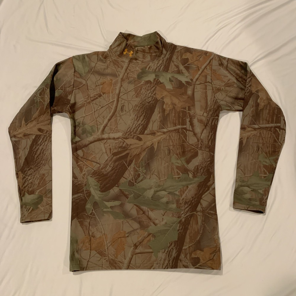 Under Armour Tactical Base Layer Shirt Men’s L Realtree Hardwoods Camo Mock Neck