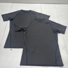 2 Pack Athletic Performance Shirt Mens XL Black Short Sleeve Stretch Workout Top