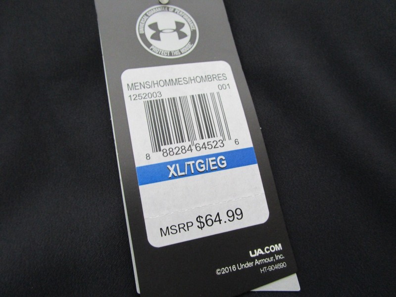 Mens XL Under Armour Windshirt Long Sleeve 1/4 zip pullover black gallery