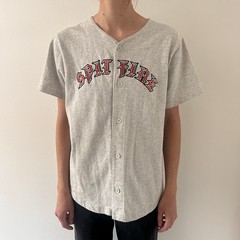 Spitfire Wheels Bighead Baseball Jersey Button Up Heather Grey Size Large