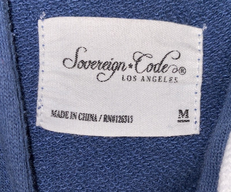 Sovereign Code KING Slate Blue Zip Up Hoodie Sweatshirt Checkers M gallery