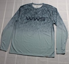 World Wide Sportsman Shirt “HUK” Medium Blue Camo Long Sleeve Fishing UPF30 NWOT
