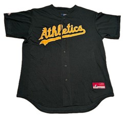 Majestic Coolbase Mens Oakland Athletics A’s Baseball Jersey MLB L USA Made EUC