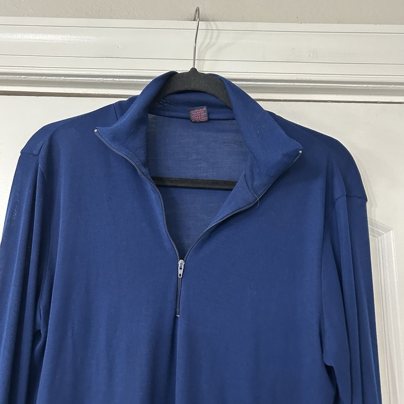 Patagonia Capilene 1/4 Zip Base Layer Mens L Blue Long Sleeve Vintage USA gallery
