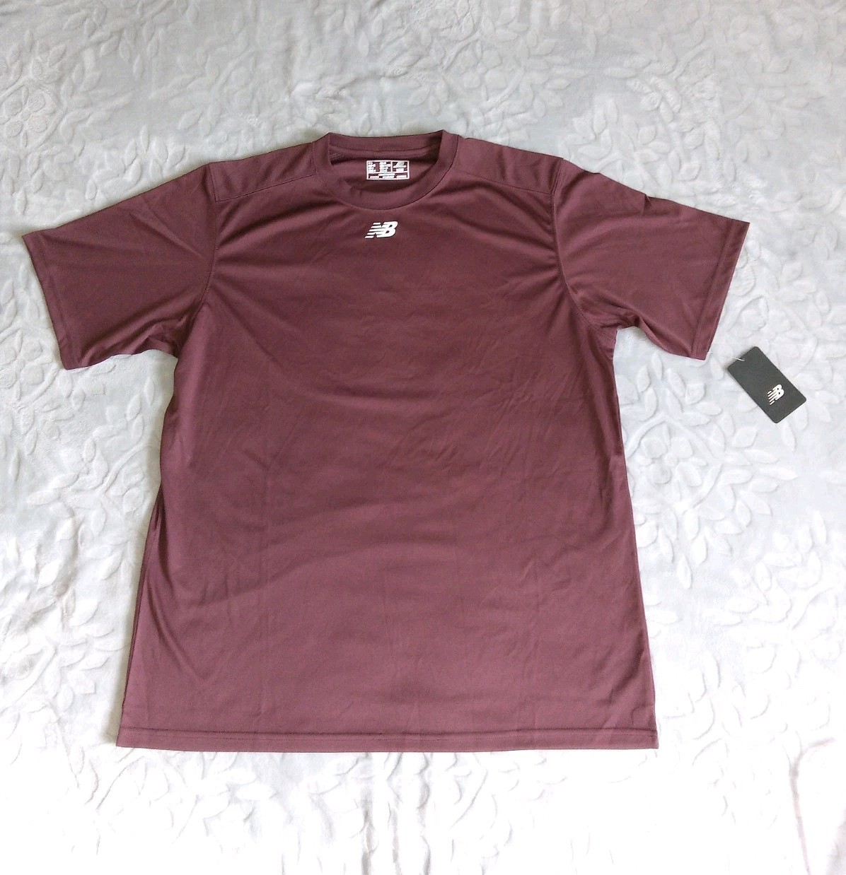NWT New Balance Activate Tech Tee Men's Large Maroon Short Sleeve. gallery