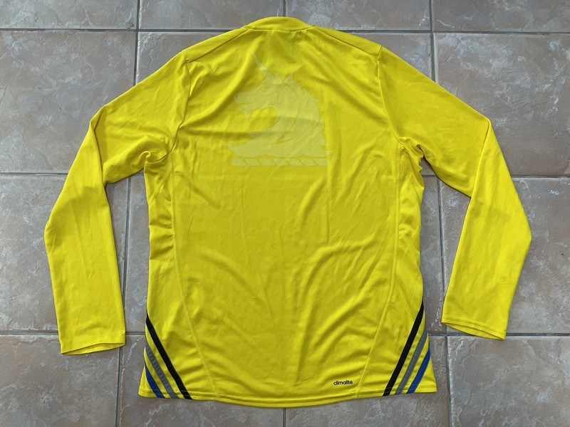 Adidas 2015 Boston Marathon Long Sleeve Shirt Large Yellow CLIMALITE gallery
