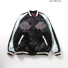 Godzilla Glow-in-the-Dark Embroidered Reversible Sukajan BLK TOHO Godzilla Store