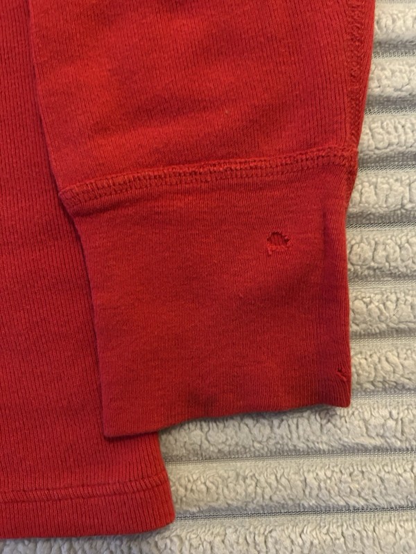 Distressed Duofold Men's Red Long Sleeve Thermal Base Layer Henley Shirt 70s/80s gallery