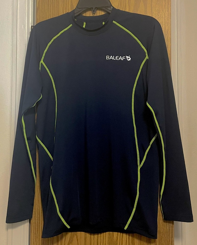Baleaf mens performance long sleeve Navy Blue shirt size L