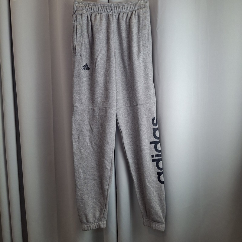 Mens Adidas Heather Gray/Black Sweatpants/Jogger Pants Size Small gallery