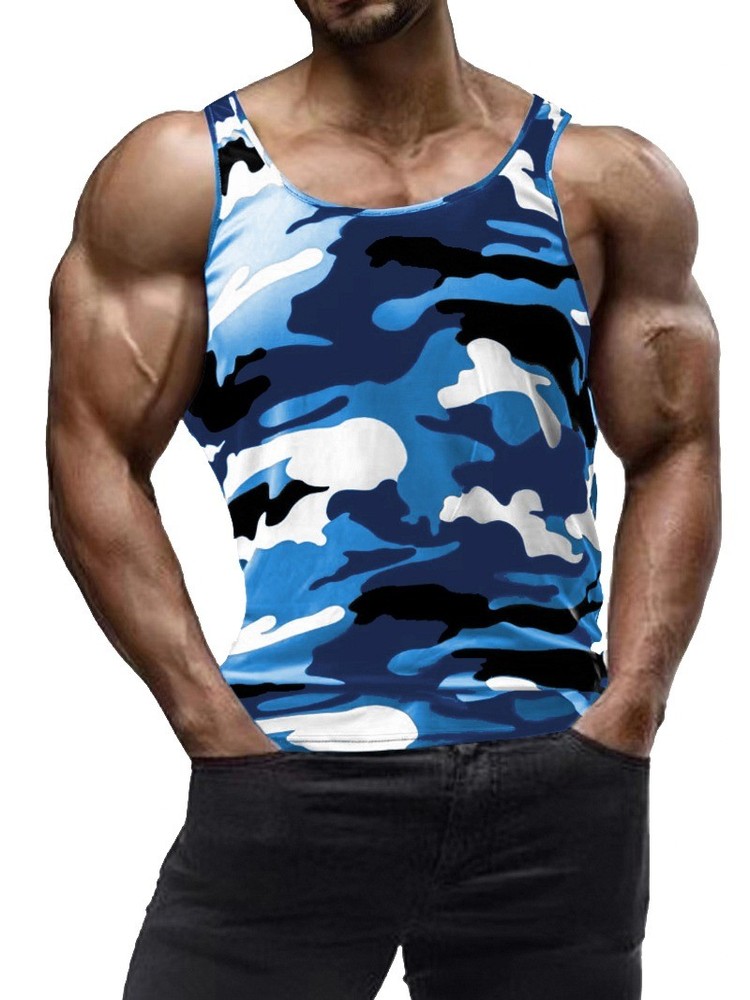 Men's thin sports camouflage vest, summer casual breathable sleeveless fashion m