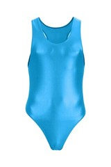 Men’s wetlook string body boxer shine stretch shiny elastic skin tight turquoise