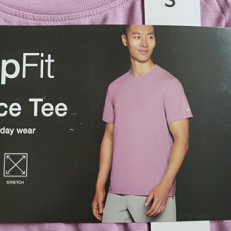 New Mens GapFit Performance T Shirt Size Small S Gap Mauve Quick Dry Stretch gallery