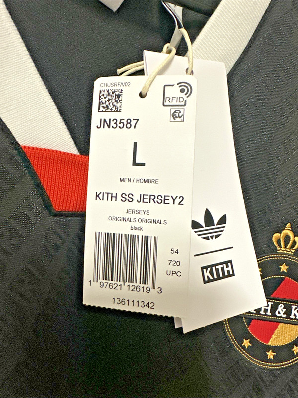 Kith For Adidas Size Large Football DHL Express Jersey Black NWT Soccer gallery