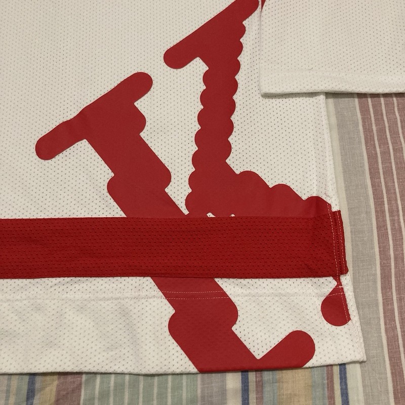Nike Sportswear Club Swoosh Hockey Jersey XXL Oversized Fit White Red HV1137-100 gallery