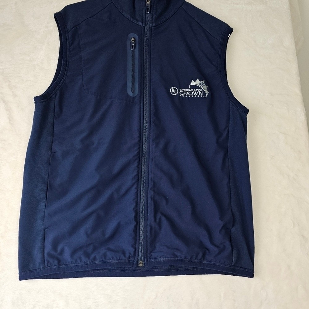RLX Ralph lauren outerwear vest mens medium full zip blue golf warm stretchy